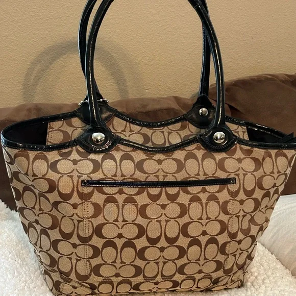 Coach Brown Signature Tote Bag - Picture 2 of 6